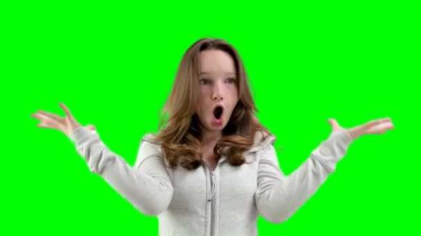 Negativní Emoce Dospívání Exploze Mozku Dívka Rukama Ukazuje Jak Exploduje — Stock video
