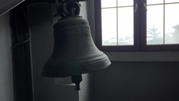 Antique Bell Church Bell Shot Taken Bell Moves Side Side — Stock Video