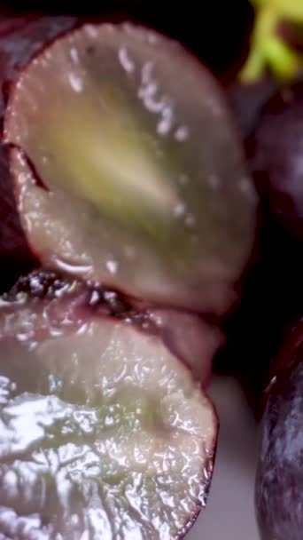 葡萄生长系列元素 种植过程中的种子 芽裂开 收获成熟的葡萄束 — 图库视频影像