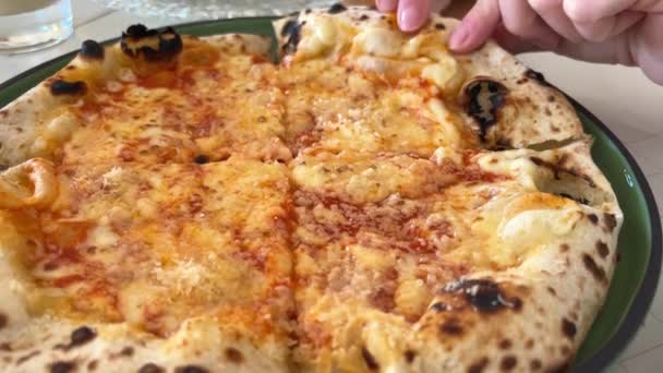 Street Food Fatto Casa Margherita Pizza Italian Delicious Pizza Food — Video Stock