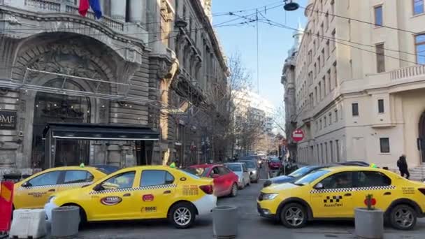 Rumania Bucarest Paseo Por Las Atracciones Ciudad Hermosos Edificios — Vídeos de Stock