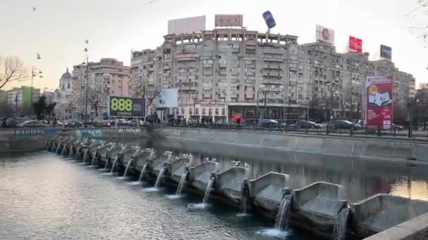 Roménia Bucareste Passeio Pelas Atrações Cidade Belos Edifícios — Vídeo de Stock