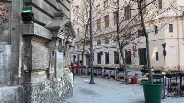 Румунія Бухарест Прогулянка Містом Пам Ятки Красиві Будівлі — стокове відео