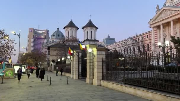 Bangunan Gaya Lama Rumah Sakit Coltea Kompleks Arsitektur Coltea Bucharest — Stok Video