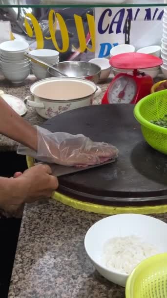 Pho Vietnamlı Biftek Çorbası Vietnam Çorba Sokak Yemekleri Yapmak Yüksek — Stok video