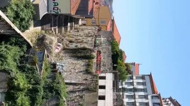 Portekiz, Porto 'nun Eski Kasabası' nın genel görünümü. Yüksek kalite 4k görüntü 
