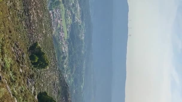 Vista Montanha Mais Alta Portugal Sobre Cidade Viana Castelo Você — Vídeo de Stock