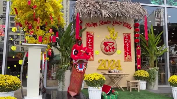 中国传统的农历新年灯笼在中国的城镇地区 高质量的4K镜头 — 图库视频影像
