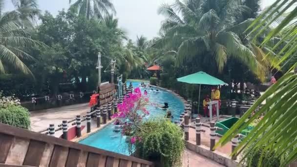Phu Quoc Vietnam Eğlence Parkı Water Park Lunaparkı Phu Quoc — Stok video