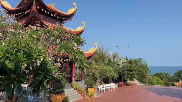Pagoda Quoc Phu Quoc Templo Buddhist Pagoda Quoc Isla Phu — Vídeos de Stock