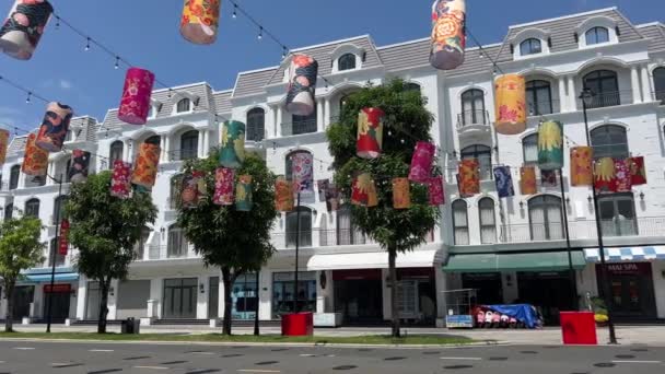 越南大世界Phu Quoc 位于广西壮族自治区平谷市的著名娱乐 购物综合体 威尼斯 意大利 大世界等地多彩的建筑 — 图库视频影像