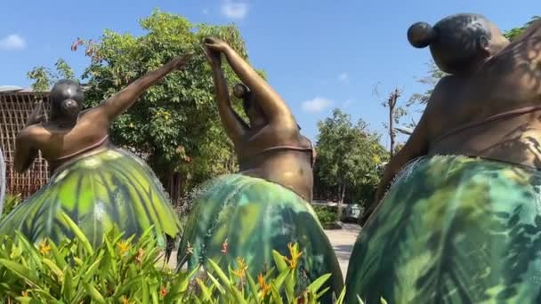 Vietnam Grand World Phu Quoc Skulpturen Wasserfälle Und Brunnen Berühmten — Stockvideo