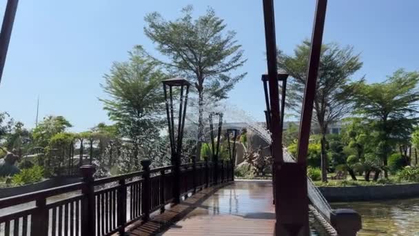 Vietnam Grand World Phu Quoc Esculturas Cascadas Fuentes Famoso Complejo — Vídeo de stock