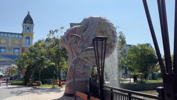 Єтнам Великий Світ Фукуок Скульптури Водоспадів Фонтанів Знаменитий Розважальний Розважально — стокове відео