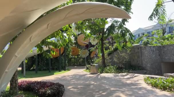 Vietname Grand World Phu Quoc Esculturas Cachoeiras Fontes Famoso Entretenimento — Vídeo de Stock