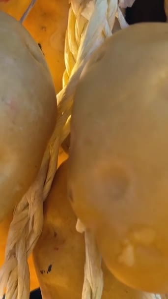 Spirale Kartoffelchips Auf Einem Stock Einem Street Food Restaurant Pommes — Stockvideo