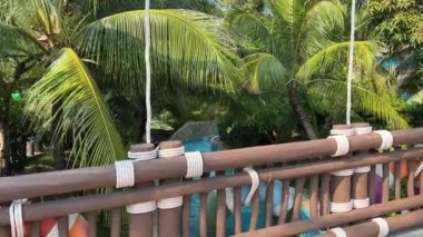 Phu Quoc, Vietnam eğlence parkı Water Park Lunaparkı Phu Quoc Adası, Güney Vietnam, Güneydoğu Asya 'daki en büyük ve en modern eğlence parkı. Teleferiğe bin.