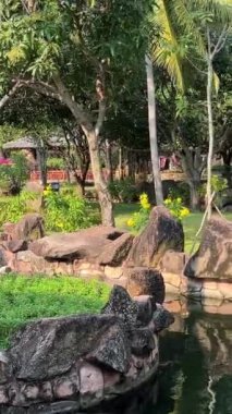 Phu Quoc, Vietnam eğlence parkı Water Park Lunaparkı Phu Quoc Adası, Güney Vietnam, Güneydoğu Asya 'daki en büyük ve en modern eğlence parkı. Teleferiğe bin.