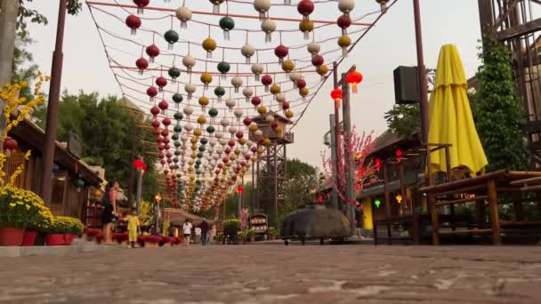 Райське Нове Туристичне Місце Азії Невизначеною Красою Нічне Безлюдне Місто — стокове відео
