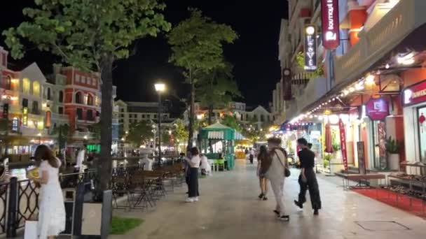 Paradise New Tourist Destination Asia Indescribable Beauty Night Deserted City — Stock Video