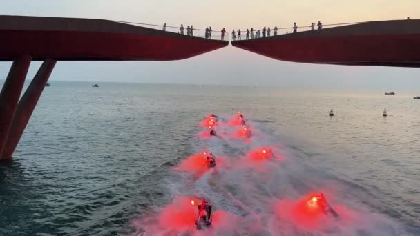 Most Pocałunkowy Wietnam Wyspa Phu Quoc Zachód Słońca Miasto Phu — Wideo stockowe