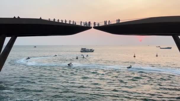 Öpüşme Köprüsü Vietnam Phu Quoc Adası Günbatımı Kasabası Phu Quoc — Stok video