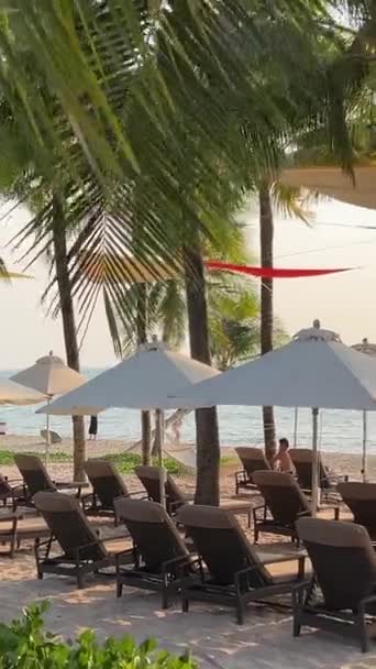 Playas Paradisíacas Fukuoka Phu Quoc Playa Sonasea Palm Trees Sea — Vídeos de Stock