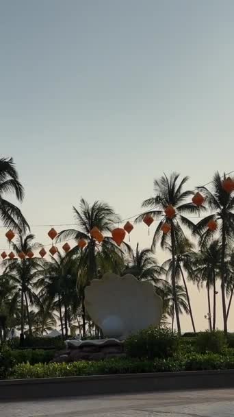 Fukuoka Phu Quoc Sonasea Plajının Cennet Plajları Palmiye Ağaçları Hint — Stok video