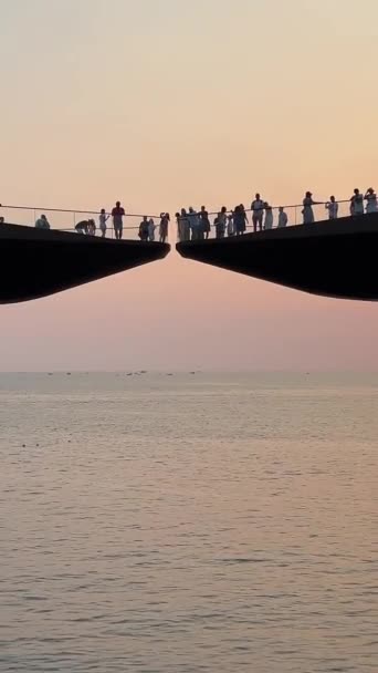 Поцелуй Моста Вьетнам Phu Quoc Острова Сансет Таун Phu Quoc — стоковое видео