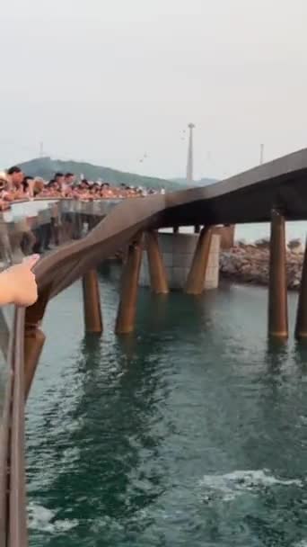 Kissing Bridge Vietnam Phu Quoc Island Solnedgang Town Phu Quoc – stockvideo