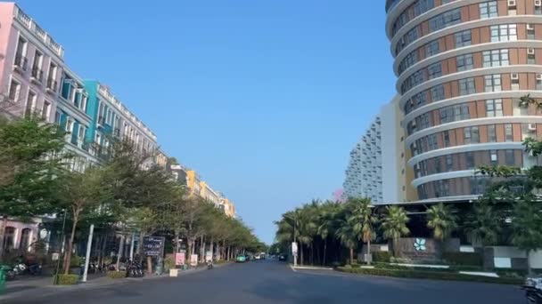 Vietnam Phu Quoc Island Sunset Town Leere Häuser Und Straßen — Stockvideo