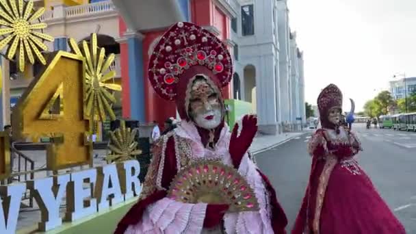 Vietnam Phu Quoc Island Grand World Festival Orang Berpakaian — Stok Video