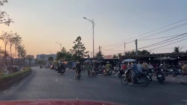Vietnam Phu Quoc Island Sunset Town Leere Häuser Und Straßen — Stockvideo