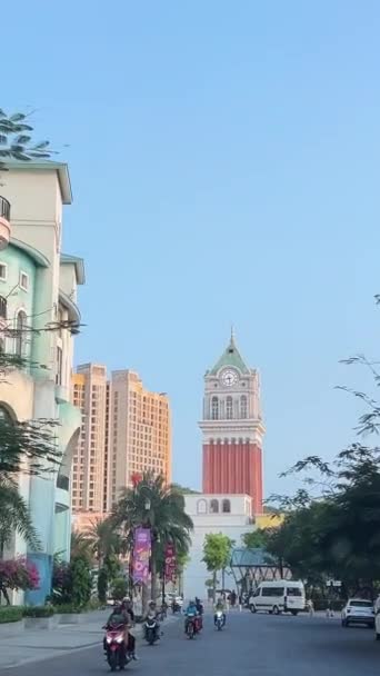 Vietnam Phu Quoc Adası Günbatımı Şehri Boş Evler Sokaklar Güzel — Stok video