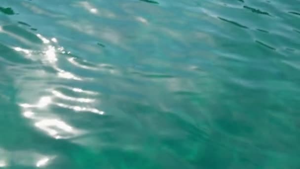 Výlet Lodí Blízkosti Ostrova Korfu Atrakcí Hluboké Čisté Vody Hory — Stock video