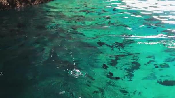 Bootstour Der Nähe Der Insel Korfu Sehenswürdigkeiten Tief Sauberes Klares — Stockvideo