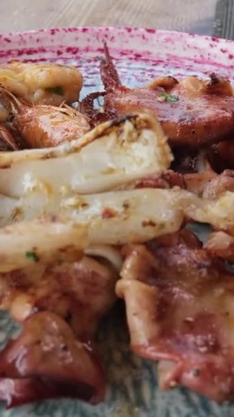 剃须刀蛤蟆海鲜新鲜食物 高质量的4K镜头 — 图库视频影像