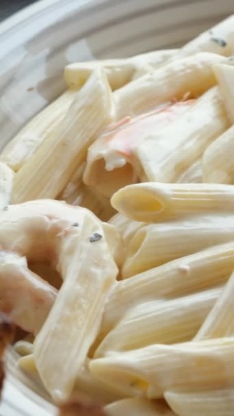 Grilled Vegetables Black Plate Tasty Appetizing Presentation Carbonara Pasta Mussels — Stock Video