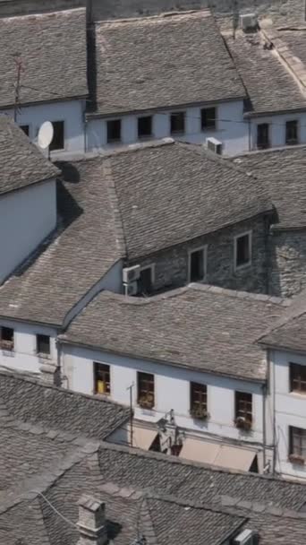 阿尔巴尼亚南部的吉诺卡斯特市 古城是联合国教科文组织的世界遗产 楼宇清拆工程 — 图库视频影像