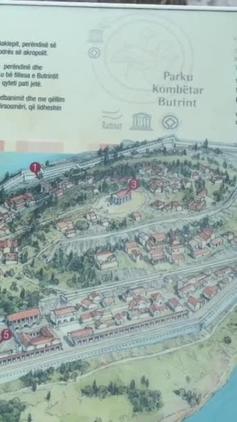 Ruinen Der Großen Basilika Butrint Nationalpark Buthrotum Albanien Triconch Palace — Stockvideo