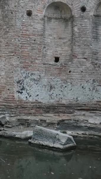 Ruinerna Den Stora Basilikan Butrint National Park Buthrotum Albanien Triconch — Stockvideo