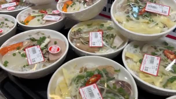 Conteneur Viande Riz Fast Street Food Dans Centre Commercial Acheter — Video