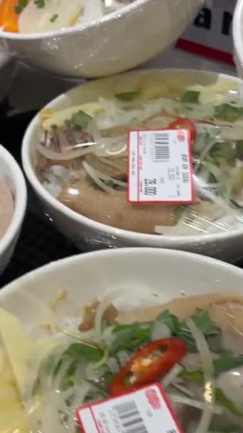 Rýže Maso Kontejner Rychlé Pouliční Potraviny Obchoďáku Koupit Jídlo Chi — Stock video