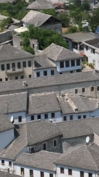 Город Джирокастер Юге Албании Старый Город Входит Список Всемирного Наследия — стоковое видео