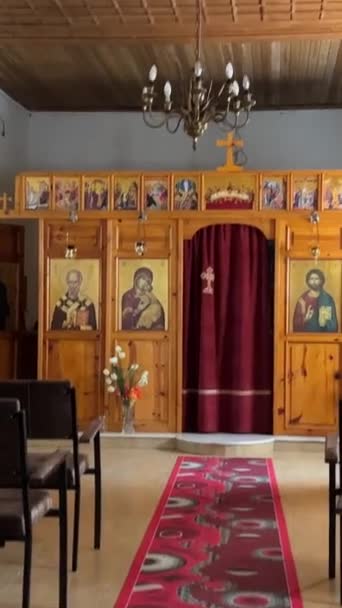 Kyrkan Saint Nicholas Albanien Berget Albanien 2023 — Stockvideo