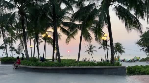 Playa Palmeras Puesta Sol Isla Phu Quoc Vietnam — Vídeos de Stock