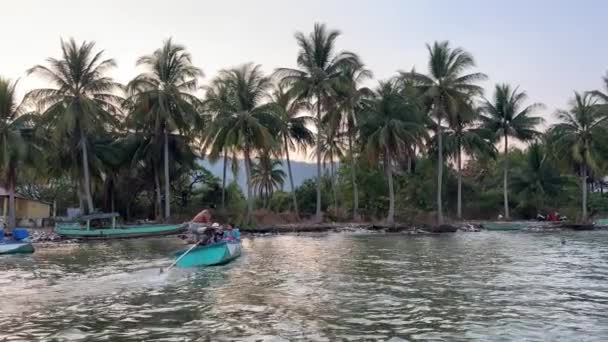 Palmy Nedotčené Přírodou Odpadky Vyplavené Břeh Vietnam Phu Quoc Island — Stock video