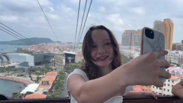 케이블카 오두막 셀카를 걸립니다 사람들 베트남 베트남 2024 — 비디오