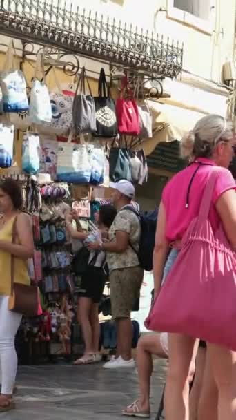 Corfù Grecia Set 2023 Turisti Trovano Caffè Ristoranti Piazza Liston — Video Stock