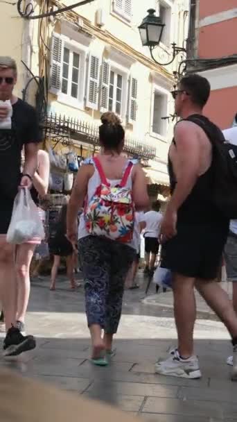 Korfu Griechenland Sep 2023 Die Touristen Sind Während Der Sommerferien — Stockvideo